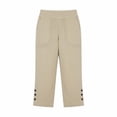 thumbnail image 5 of Timegard Plus Size Capri Pants for Women Capris Button Side Split Summer Casual Loose Lightweight Straight Leg Crop Pants, 5 of 6