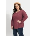 thumbnail image 5 of CASSIE LIZ Plus Size Tops Womens 3X Casual Red Lightweight Sweatshirts Striped Classic V-neck Tops Fall and Winter Pullover Tunics Sweaters 3XL 22W 24W, 5 of 7