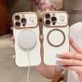 thumbnail image 3 of Zonrw Para Iphone 13 Pro Max Funda Magnética Para Mujeres Y Niñas, Marco De Onda Suave Y Lindo, Forma Rizada, Corazón De Amor, Funda De Teléfono Con Revestimiento De Lujo, Compatible Con Magsafe A Pru, 3 of 5