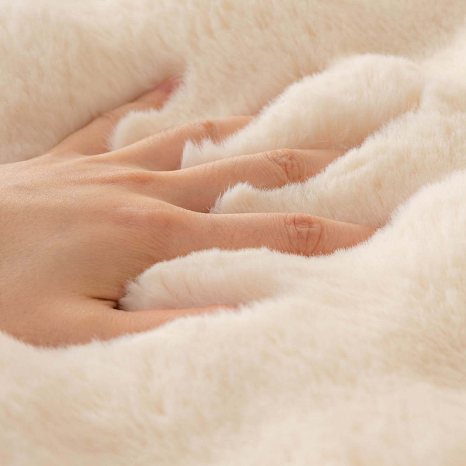TERGAYEE Rabbit Plush Sofa Cover,Non-Slip Sofa Cushion Covers,Super Soft Faux Fur Throw Couch Cover,Puffy Couch Cushion Covers Washable Furniture Protector