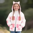 thumbnail image 2 of Diufon Toddler Fall Jacket Winter Warm Plush Coats Zip Up Plaid Jackets Boys Girls Fleece Hooded Outwear, 2 of 9