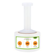 PSBM Cast Mini Hand Stretch Wrap 3" x 650' 1296 Rolls 90 Gauge Clear Shrink Film for Packing 1 Free Plastic Dispenser Handle Per Case