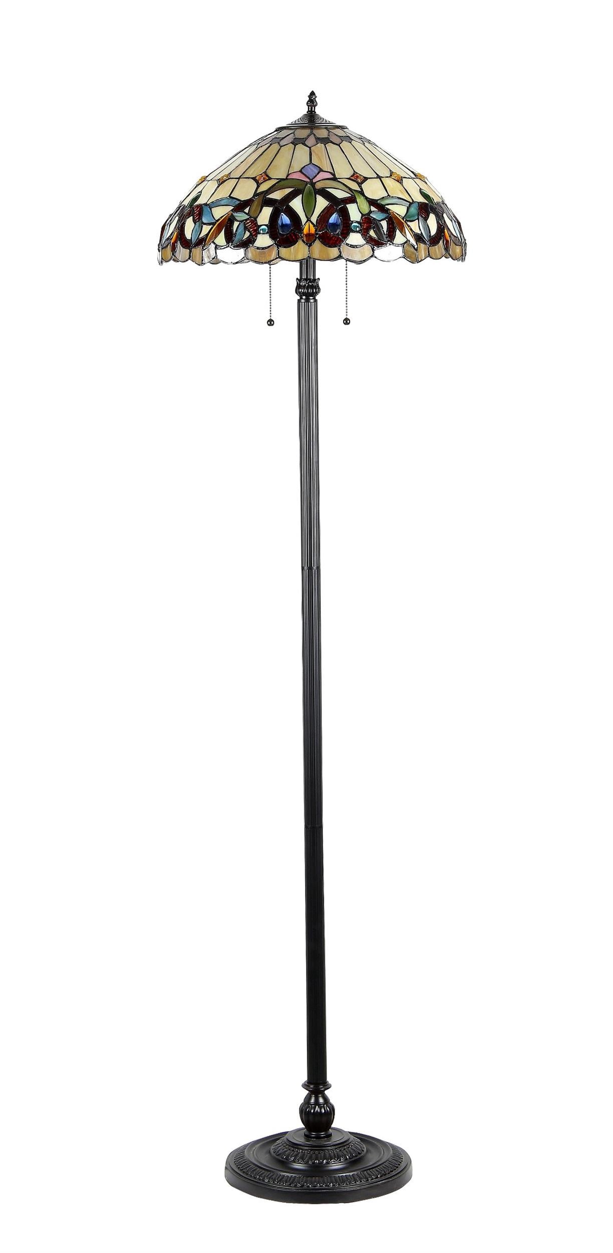 CHLOE Lighting SERENITY Tiffany-style 2 Light Victorian Floor Lamp 18" Shade