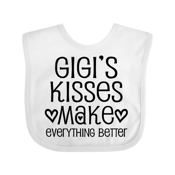 Inktastic Gigi Kisses Make Everything Better Boys or Girls Baby Bib