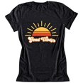 thumbnail image 1 of YourTops T-Shirt Good Vibes pour Femmes, T-Shirt Sunshine (US 2TG, 2-Noir), 1 of 2