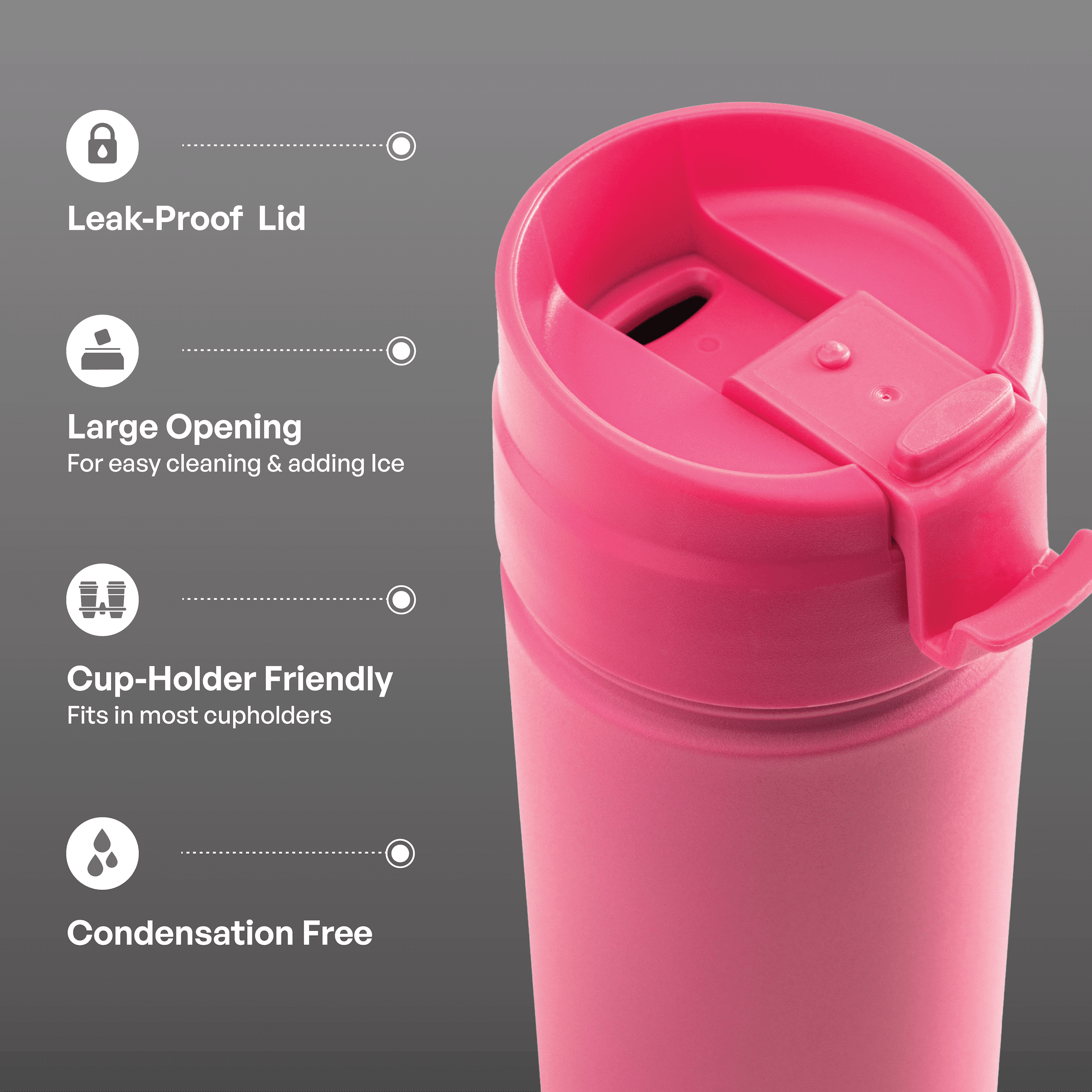 TAL 18oz Stainless Steel Ranger Coffee Travel Mug, Pink