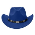 thumbnail image 3 of sususu Cowboy Hat for Men Western Wide Brim Hat with Metallic Accents – Adjustable Cotton-Blend for Daily Wear,Outdoor,Travel Blue, 3 of 4