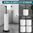 thumbnail image 3 of Toilet Paper Holder Stand, Toilet Paper Holder Free Standing with Stable Weighted Base, Water Proof & Rustproof Toilet Paper Stand Black, Large Capacity Free Standing Toilet Paper Roll Holder, 3 of 7