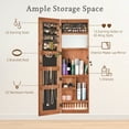 thumbnail image 5 of Holiday LED Jewelry Cabinet – Solid Wood Full-Length Mirror Armoire, Lockable Wall-Mounted Organizer for Christmasc, 5 of 9