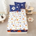 thumbnail image 5 of ZRNBAST 3Pcs Kids Comforter Set Sports Ball Games Zipper Bedding Set for Boys Basketball Football Baseball Comforter with Fitted Sheet and Pillowcases All in one Zipper Bedding(Navy ,Twin), 5 of 10