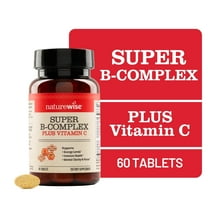 NatureWise Super Vitamin B Complex   Vitamin C - Vegan Non-GMO - 60 Tablets[60-Day Supply]