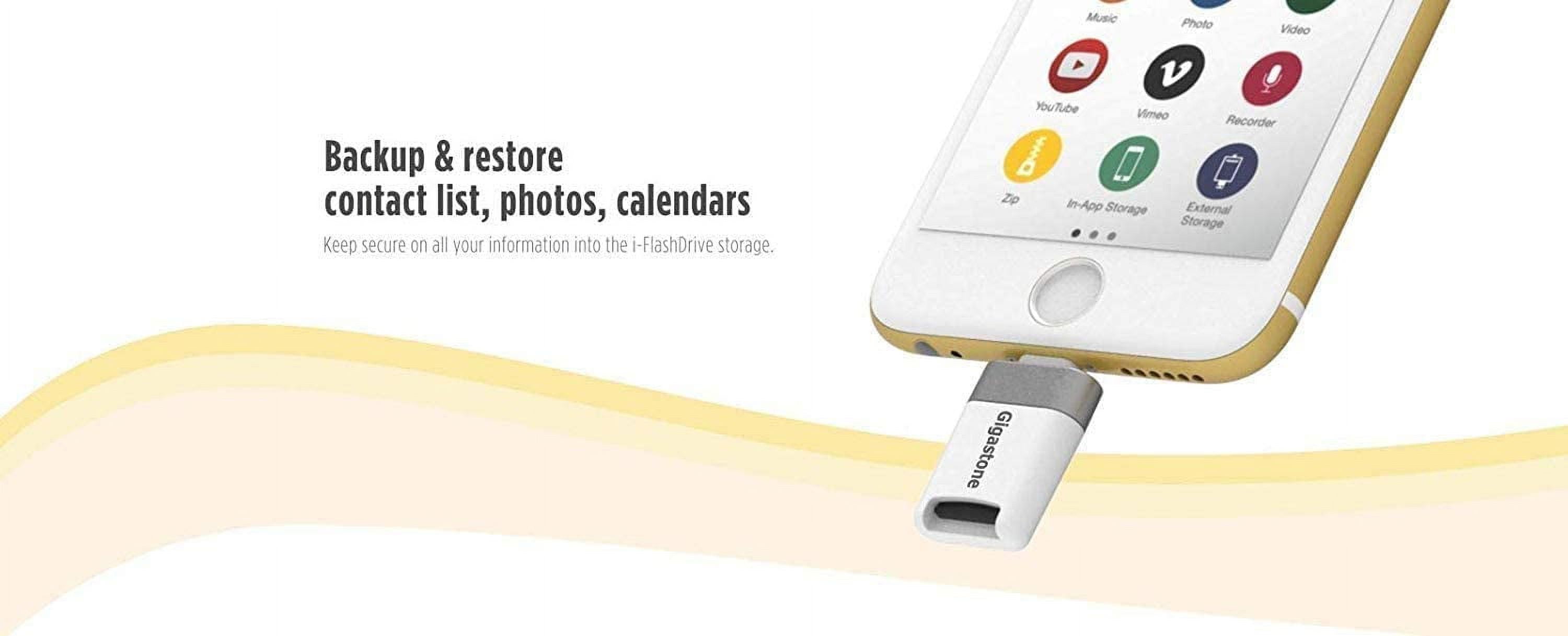 Gigastone 64GB Flash Drive for Apple iPhone and iPad, [MFI Certified],  Lightning and PC USB 3.0, Super App for iOS iPad 