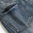 thumbnail image 4 of DDAPJ pyju Mens Straight Leg Jeans Casual Washed Skinny Denim Pants Vintage Distressed Faded Work Jean Pants Big and Tall Cool Streetwear Flash Flash Sale Blue XL(33), 4 of 8