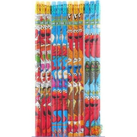Elmo & Friends White/Blue/Orange/Light-blue Wooden Pencils Pack of 12