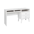 thumbnail image 3 of Prepac Milo Mid Century Modern Computer Desk with Side Storage and 2 Drawers, White, 3 of 10