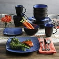 thumbnail image 2 of Gibson Elite Soho Lounge 16 Piece Square Stoneware Dinnerware Set, Blue, 2 of 6
