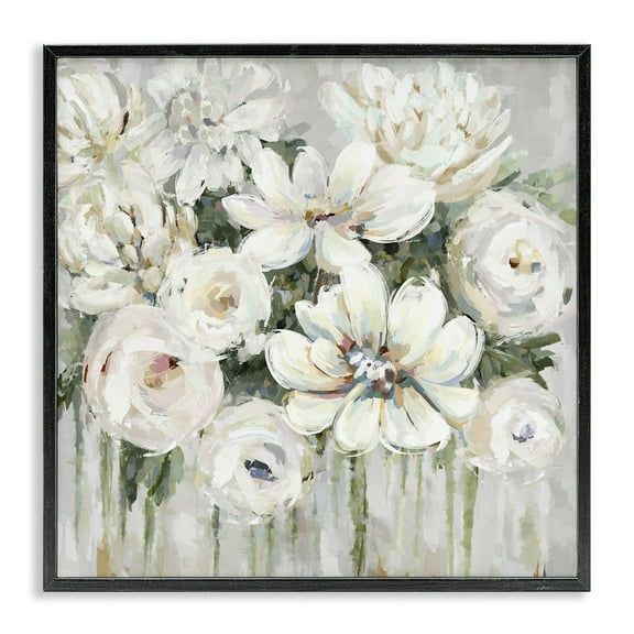 Stupell Industries Abstract White Floral Bouquet with Greenery Design by Carson Lyons