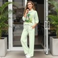 thumbnail image 2 of Renewold St. Patrick's Day Womens Sweatsuits 2 Piece Set Long Sleeve Sweatshirts High Waisted Pants Vacation Outfits Matching Tracksuit Sets Sportswear for Women, Green Owl Clover Print, M, 2 of 7