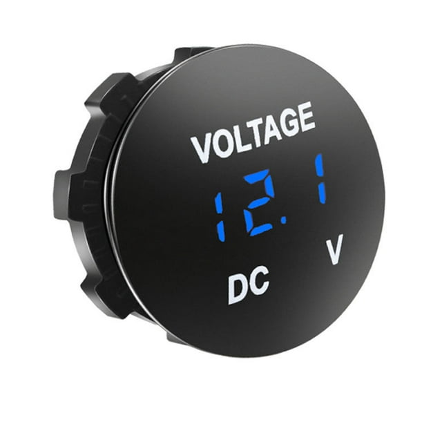 Waterproof Voltmeter, Mini Digital Display Voltage Meter DC 12V-24V Blue LED Tester for Car Motorcycle Auto Truck Campervan