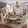 thumbnail image 3 of Magnificent Dining Table with Double Pedestal, Antique White, 3 of 5