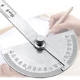 thumbnail image 2 of Stainless Steel Round Head 180 Degree Protractor Angle Finder Rotary Measuring Ruler Machinist Tool 10cm Craftsman Ruler ,Woodworking Protractor, 2 of 7