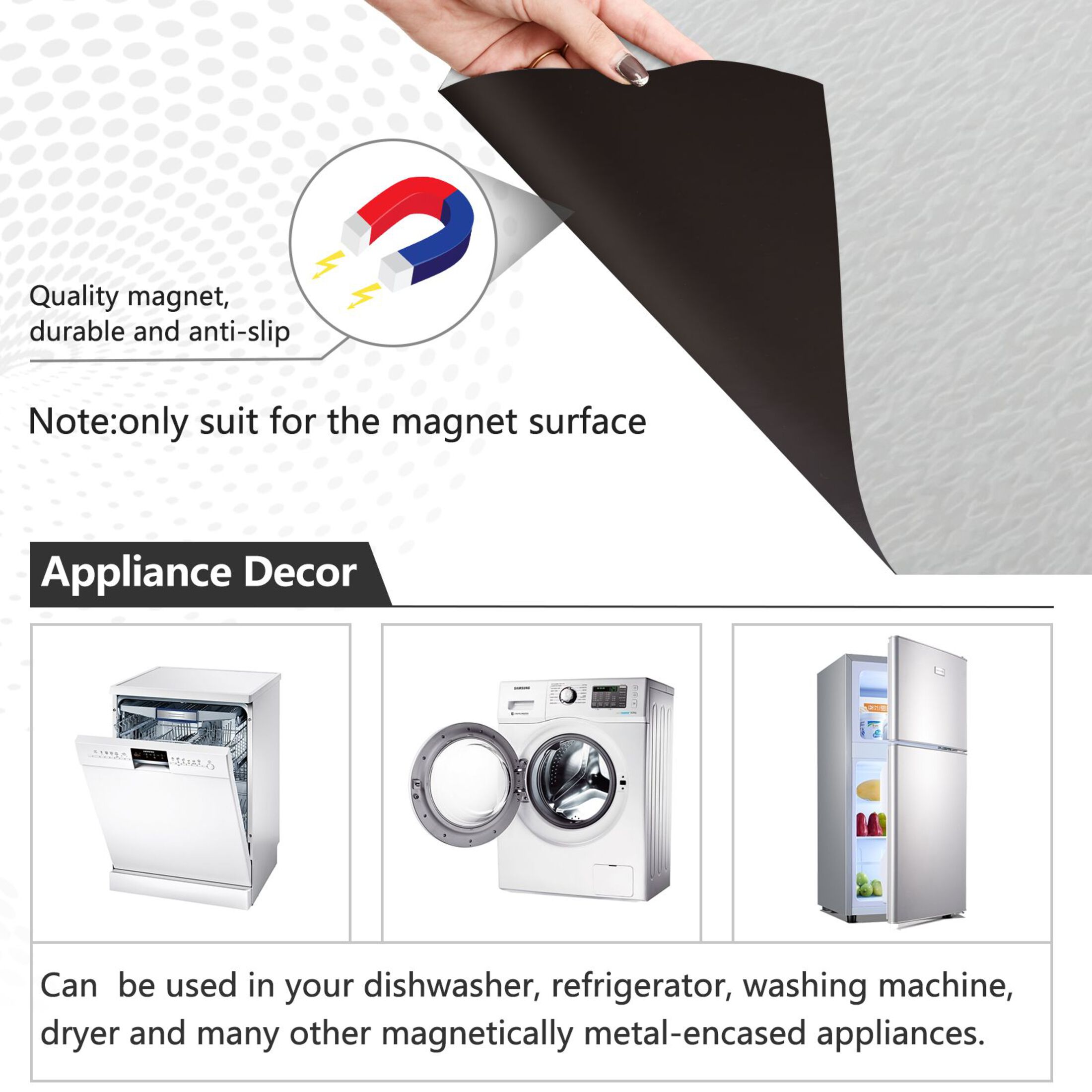 IAUYY Magnetic decorative sticker - 23x26 Inch PVC Refrigerator Decorative Cover, Removable DIY Art for Kitchen Appliances Overall Aesthetic Effect