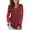 02#Wine Red, variant on ANYJOIN Womens Button Up Long Sleeve Henley Tunic Tops V-Neck Casual Color Block Sweatshirt