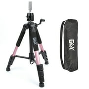 GEX Mannequin Tripod Stand Canvas Block Training Doll Manikin Head Wig Stand for Cosmetology Hairdressing(Rose Gold)