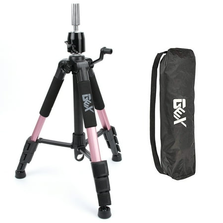 GEX Mannequin Tripod Stand Canvas Block Training Doll Manikin Head Wig Stand for Cosmetology Hairdressing(Rose Gold)