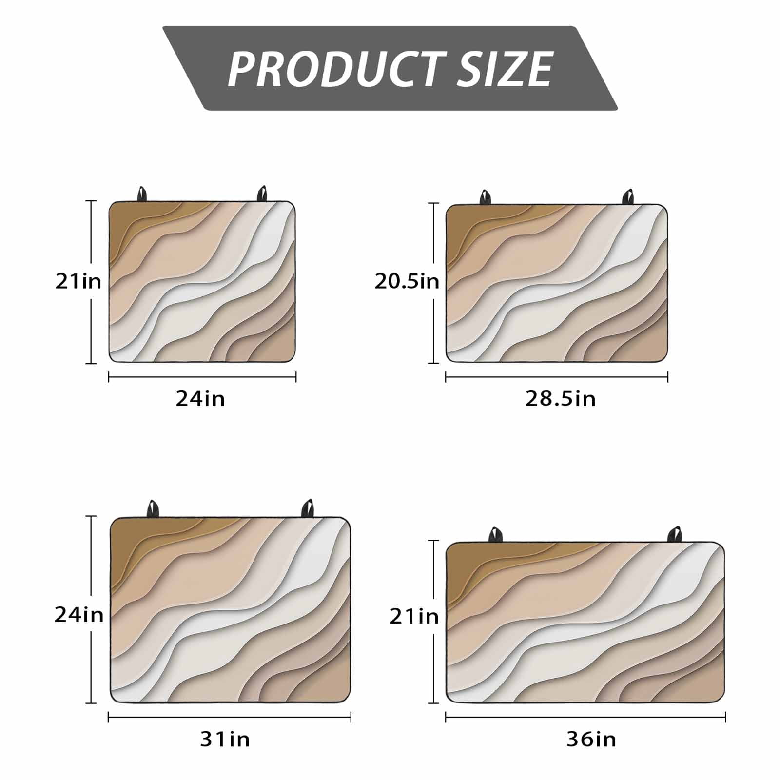 Beige Ombre Stove Top Cover for Electric Stove, Heat-proof & Non Slip Glass Top Stove Cover Protector, Modern Geometric Abstract Aesthetic Cream Kitchen Flat Cooktop Rubber Mat 24x21 Inches