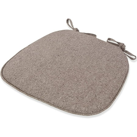 

DanceeMangoo Chair Cushion with Ties for Dining Chairs [16.9 X 16.1 X 13.7 Inches] Non Skid Dining Kitchen Chair Pad and Seat Cushion with Cover (Brown 1)
