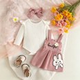 thumbnail image 2 of CAICJ98 Baby Girl Clothes Fall Winter Outfits Cute Print Infant Romper Suspender Skirt with Headband 3Pcs Set, Size 6-9 Months, 2 of 8