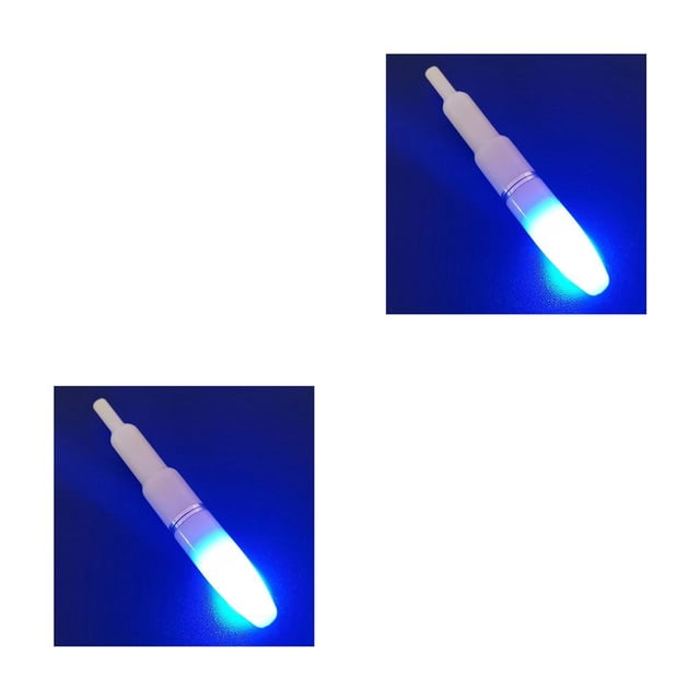Yuarrent Palo luminoso electrónico, luz LED nocturna de plástico, ligero, brillante, punta de caña de pescar, lámpara profesional, Negro 2piezas