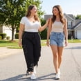 thumbnail image 4 of Agnes Orinda Women's Plus Size Pant Drawstring Elastic Waist Cargo Pants with Pockets 2X Black, 4 of 9