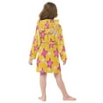 thumbnail image 7 of FORMRS Niños Bathrobe Unisex Hooded Robe Soft Plush Pajamas Sleepwear, Size 7-9T, Large Pink Stars, 7 of 7