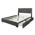 thumbnail image 6 of Castle Place Corduroy Velvet Full Platform Bed With Storage, Grey, 6 of 11