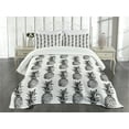 thumbnail image 3 of Ambesonne Pineapple Quilted Bedspread Set 3 Pcs, Vintage Fruit, Queen Size, Black Grey White, 3 of 5