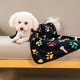 thumbnail image 2 of Pet Blanket Fluffy Pet Bed Blanket Cute Cartoon Bone Paw Print Warm Sleeping Mat For Dog Puppy Cat, 2 of 8