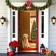 thumbnail image 1 of Christmas Door Cover Decorations Funny Christmas Door Cover Cute Santa Dog Background Suitable For Christmas News Year Party Winter Decorations 70 X 35 Inches, 1 of 6