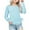 Light Blue, variant on BLVB Girls Long Sleeve Shirts Ruched Knot Side Tunic Blouse Tee Tops Crewneck Solid Color Kids Tops 3-14 Years