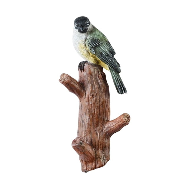 Colgador de ganchos de pared para pájaros, ganchos decorativos para abrigos que ahorran espacio, soporte para sombrero, figurita de pájaro de resina Pajaro verde Sunnimix Ganchos de pared
