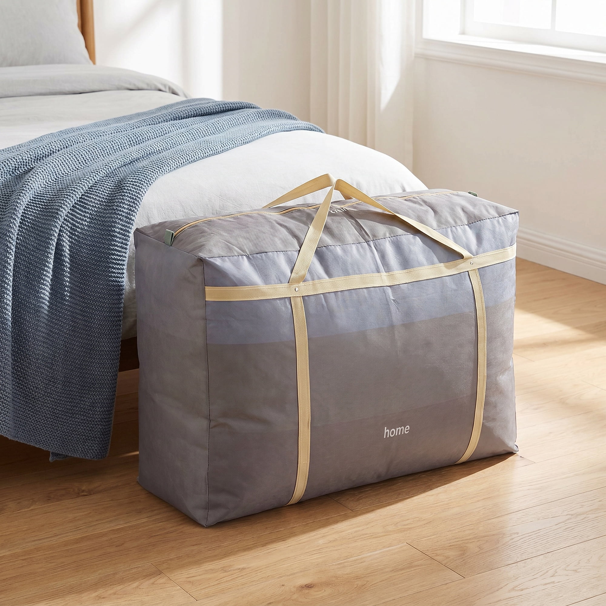 Unique Bargains Non-woven Storage Bag 200L Extra Large Duffel Blue 29.5"x19.7"x10.6"
