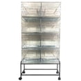 thumbnail image 1 of Combo: Large NO Rust Galvanized Stack and Lock Double Breeder Cage Bird Breeding Cage with Removable Center Divider Side Nest Box Doors Removabel Rolling Stand, 1 of 4