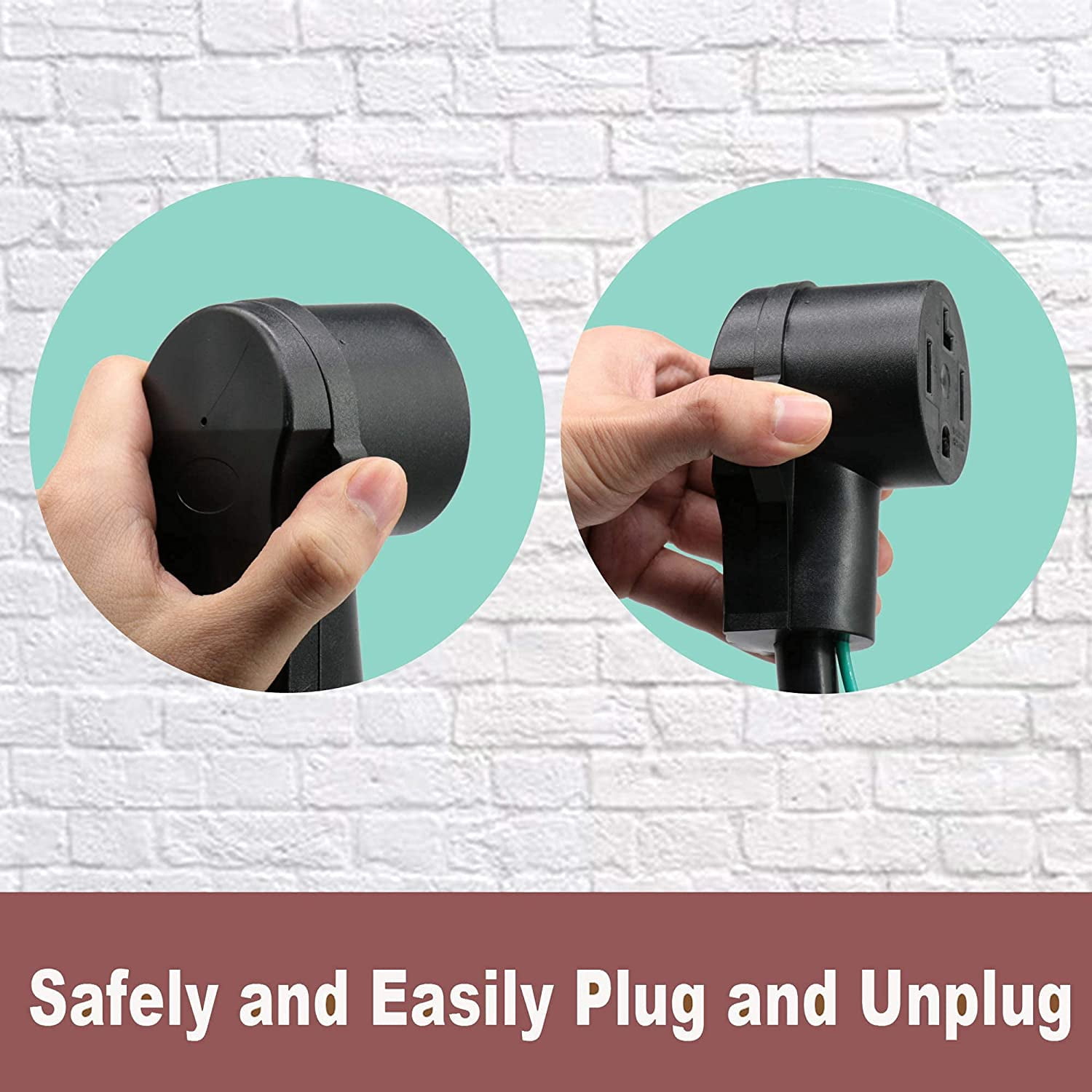 Dryer Adapter 4 Prong to 3 Prong, 4P Newer to 3P Older House, Convert Cord NEMA 10-30P Plug to 14-30R Receptacle, 10 AWG STW 1.5FT With Safety Ground Wire, ETL Listed