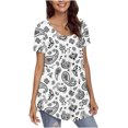 thumbnail image 3 of Blusa de manga corta con cuello redondo, informal, cómoda, a la moda para mujer OAVQHLG3B Store  lin121212, 3 of 3