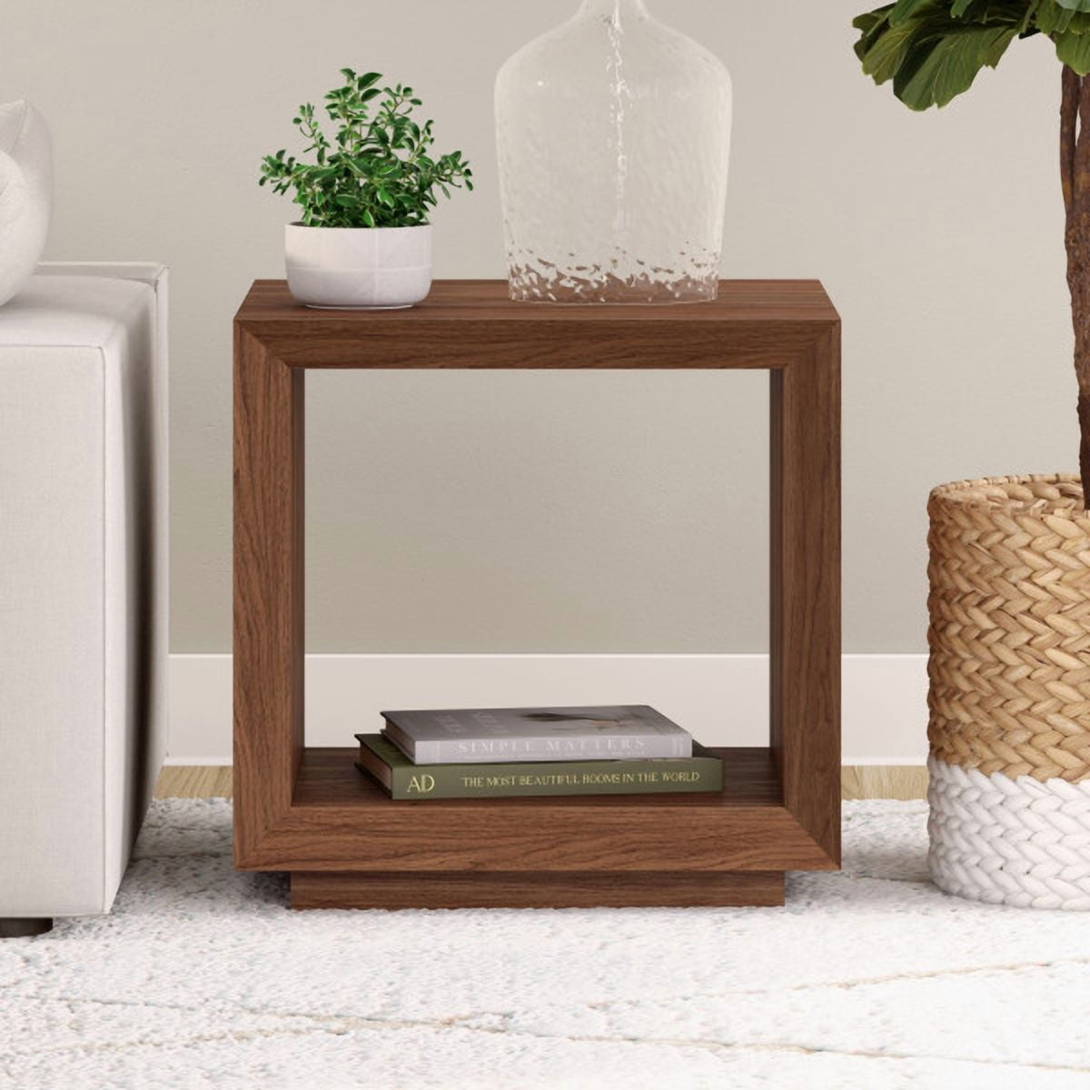 Tannen 22" Wide Rectangular Side Table in Satin Walnut