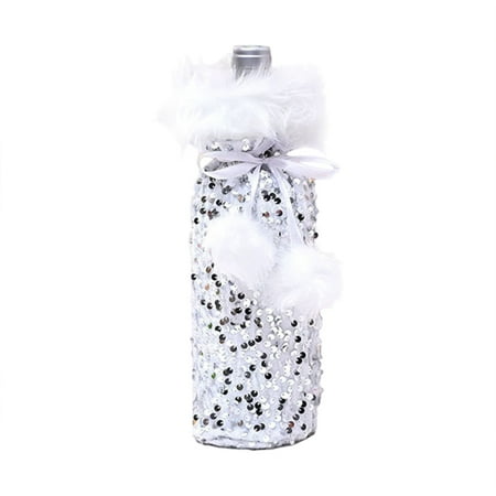 

Baocc home decor Christmas Decoration Set Plush Beam Set Santa Bag Desktop Ornament Silver