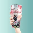thumbnail image 3 of Hello Valentine’s Day Scottish Terrier Flower Crown Romantic Pink Floral 30oz Stainless Steel Tumbler Insulated Cup with Lid Scottie Dog Lover Gifts - 00031, 3 of 5
