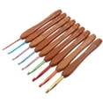thumbnail image 5 of 9Pcs Wooden Handle Crochet Hooks Sweater Knitting Needles Aluminum Crochet Needles, 5 of 9