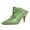 Green, variant on YDN Women Elegant Pointed Toe Clogs Mules Knots Slip On Kitten Low Heel Sandals Comfy Walking Party Dressy Shoes Size 7 Green